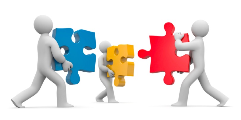 grupp pussla ihop