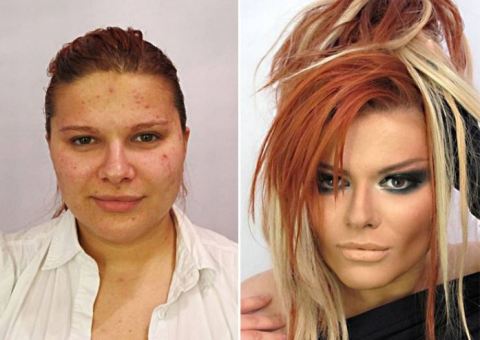 före och efter sminkning 1